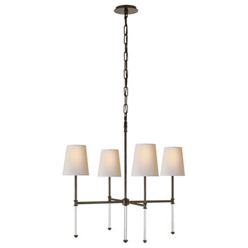 Camille Small Chandelier in Bronze with Natural Paper Shades