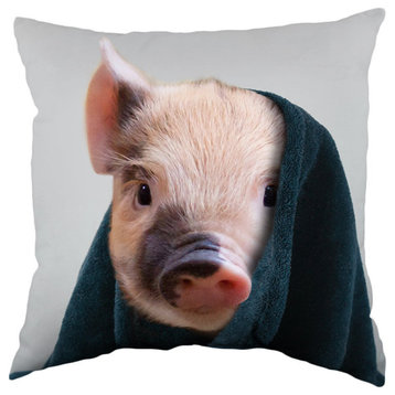 Pig, a Blanket Double Sided Pillow, 16"x16"