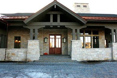 Inspiration for a large craftsman exterior home remodel in Salt Lake City