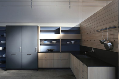 Example of a minimalist kitchen design in San Francisco