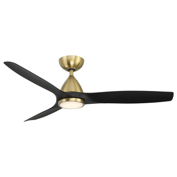 Skylark 3-Blade Ceiling Fan, Soft Brass/Matte Black