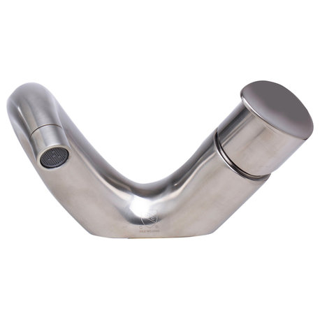 Wave Brushed Nickel Single Lever Bathroom Faucet