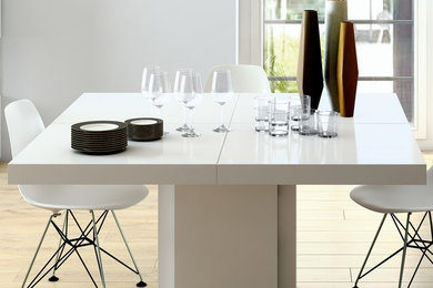 Dusk 59" Dining Table in High Gloss White by TemaHome Furniture