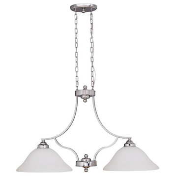 Craftmade Portia Polished Nickel Chandelier/Island With White Frosted Glass