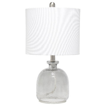 Elegant Designs Textured Glass Table Lamp White