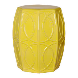 Yellow Treillage Garden Stool - Home Decor
