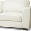 Orland White Leather Modern Sectional Sofa Set With Left Facing Chaise
