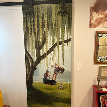 Girls Barn Door Hand-Painted mural