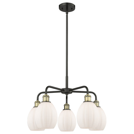 Innovations Eaton 5 23.5" Chandelier Black Antique Brass