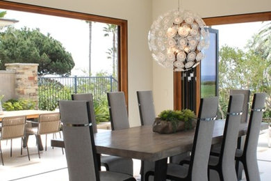 Example of a minimalist dining room design in Orange County