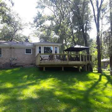 Multi Level Wood Deck Design in West Chicago, IL