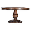 Dining Table Scottsdale Round Wood Distressed Rustic Pecan Pedestal