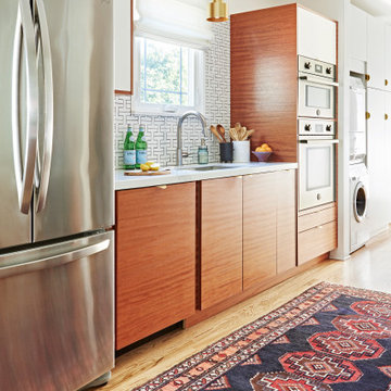 H-Shape Patterned Kitchen Tiles for a Small Space