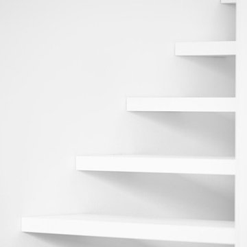 Treppe komplett aus weißem HPL