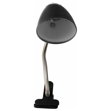 Limelights Flossy Flexible Gooseneck Clip Light Desk Lamp, Black