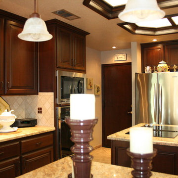 Beautiful faux wood cabinets--AFTER