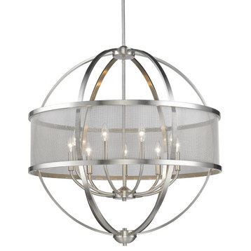 Golden Lighting 3167-9 PW-PW Colson 9 Light Chandelier (with shade)