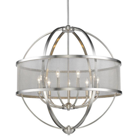 Golden Lighting 3167-9 PW-PW Colson 9 Light Chandelier (with shade)