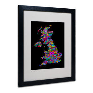 Uk Cities Text Map 7 Canvas Art By Michael Tompsett Contemporary Prints And Posters By Trademark Global