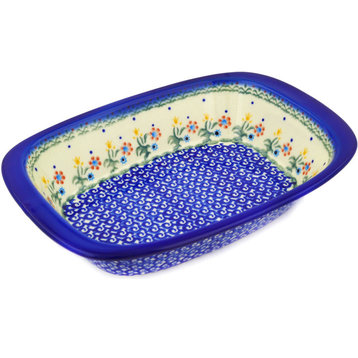 Polmedia Polish Pottery 11" Stoneware Rectangular Baker With Handles