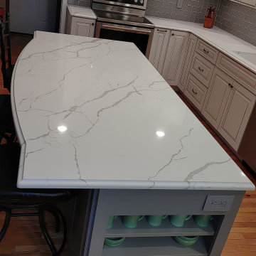Kitchen Remodel Geneseo, IL Koch Ivory Smoke Fog MSI Calacatta Laza Quartz