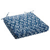 Indigo Graphic Corded Outdoor Cushion with Ties, 19x16x2