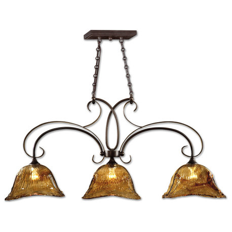 Uttermost Vetraio 3-Light Kitchen Island Light, Bronze