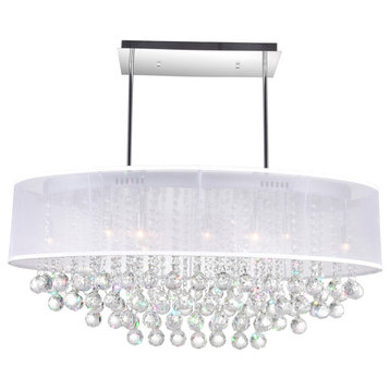 Radiant 9 Light Drum Shade Chandelier With Chrome Finish