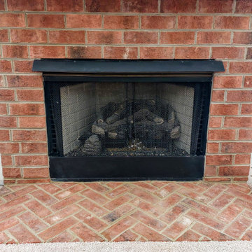 FIreplace Surround with Herringbone Detail
