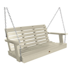 Highwood USA - Weatherly Porch Swing, Whitewash, 4' - Porch Swings