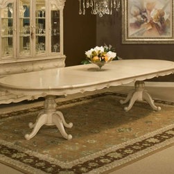 AICO Furniture - Lavelle Palatial Oval Double Pedestal Table - 54002-04 - Dining Tables