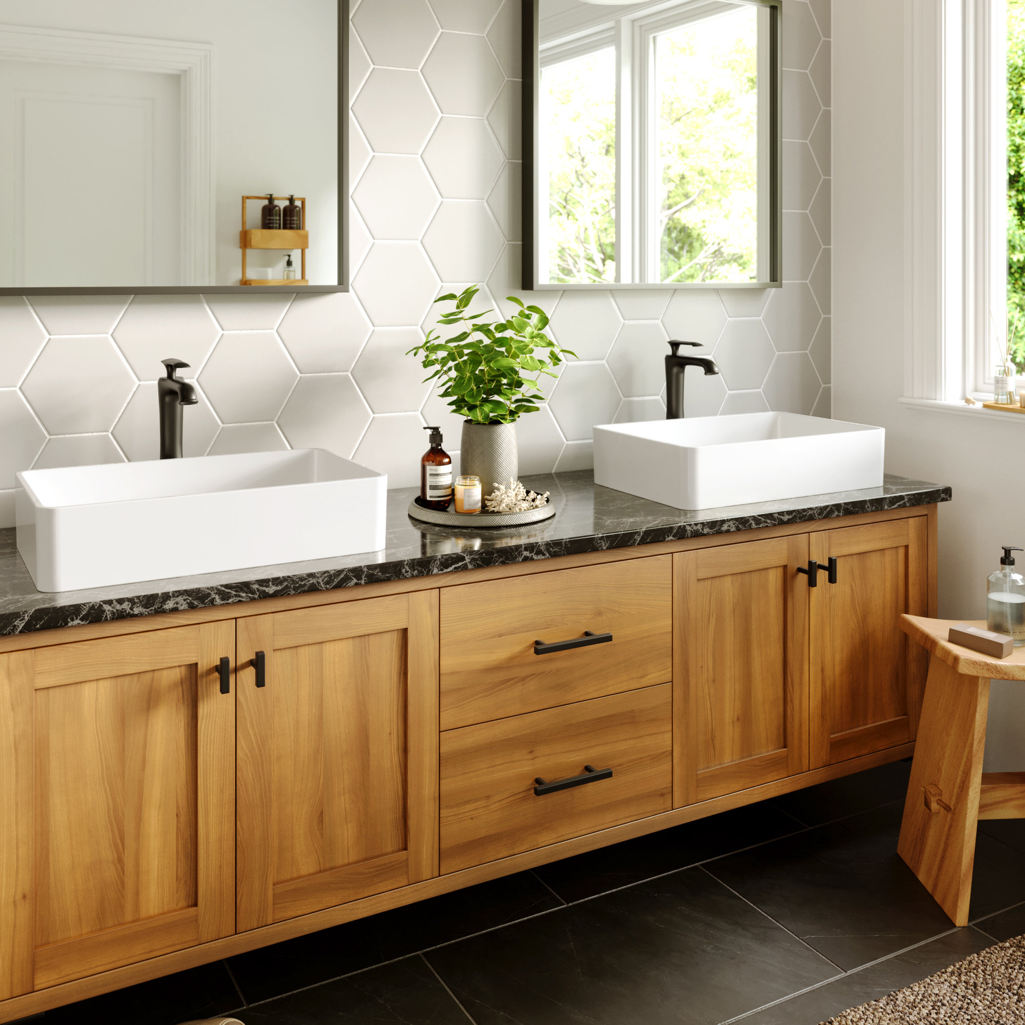 Karran 1-Hole 1-Handle Vessel Faucet With Pop-Up Drain, Matte Black
