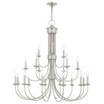 Livex Lighting - Livex Lighting 42688-91 Estate - Twenty-One Light 3-Tier Chandelier - Canopy Included: Yes  Canopy DiEstate Twenty-One Li Brushed NickelUL: Suitable for damp locations Energy Star Qualified: n/a ADA Certified: n/a  *Number of Lights: Lamp: 21-*Wattage:40w Candelabra Base bulb(s) *Bulb Included:No *Bulb Type:Candelabra Base *Finish Type:Brushed Nickel