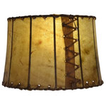 Mathews & Company - Leather 10" Drum Table Lamp Shade - Our Rustic style Leather 10" Drum Table Lamp Shade is a beautiful piece of hand-crafted accent for any lamp base.