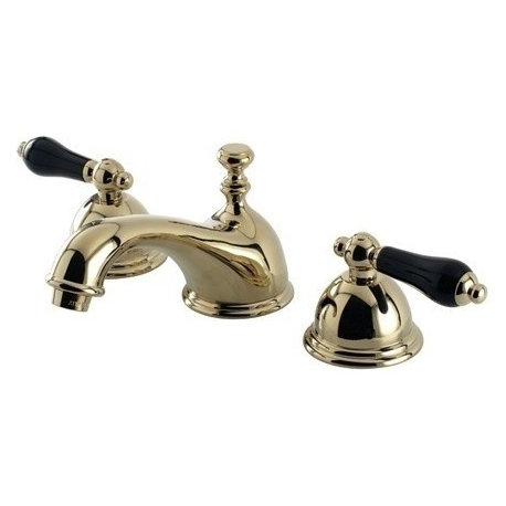 Kingston Brass Widespread Bathroom Faucet With Brass Pop-Up, Polished Brass