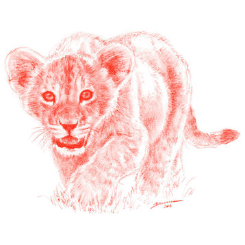 "WILD CHILD-Lion Canvas Zawadi" by John Banovich Limited Edition Giclee, Canvas