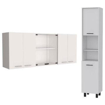 Home Square 2-Piece Set with Superior Wall Cabinet and 78" Pantry Cabinet