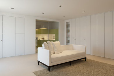 This is an example of an expansive modern living room in Rome.