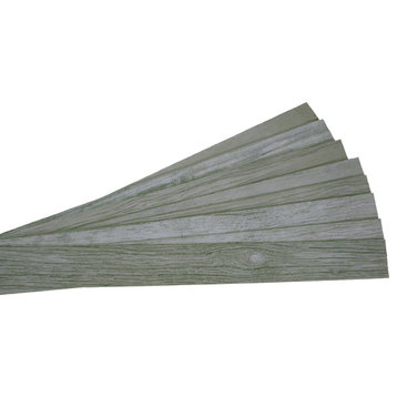 Rustic 46.5in. x 4in. Ash Gray Decorative Wall Faux Wood Planks, 8-Pack
