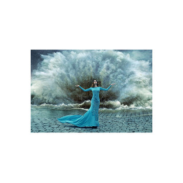 Blue-Gowned Woman Photographic Artwork S, Andrew Martin Time Stands Still