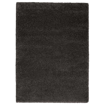 Nourison Malibu Shag 6'7" x 9'6" Dark Grey Shag Indoor Area Rug