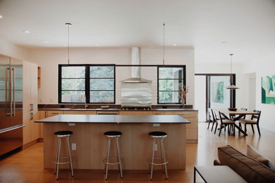 Mid-century modern kitchen photo in Denver