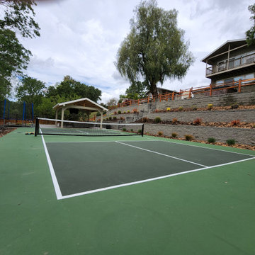 Pavillion, retainning wall, Bocce ball court and pickle ball court