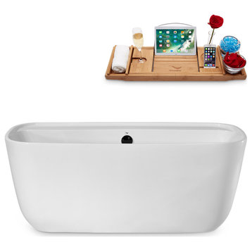 59" Streamline N2060BL Freestanding Tub and Tray With Internal Drain