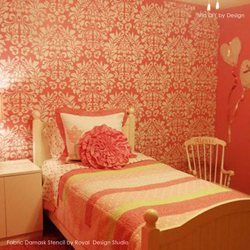 Fabric Damask Stencil Projects