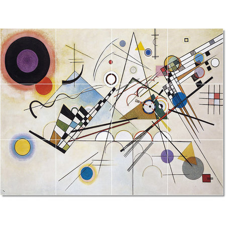 Wassily Kandinsky Abstract Painting Ceramic Tile Mural #41, 17"x12.75"