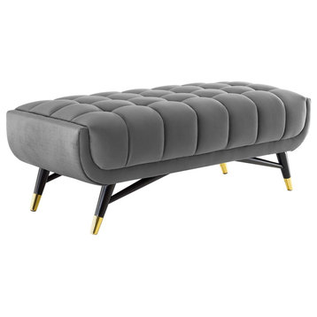 Adept Performance Velvet Accent Bench - Trendy Contemporary and Mid-Century Mo