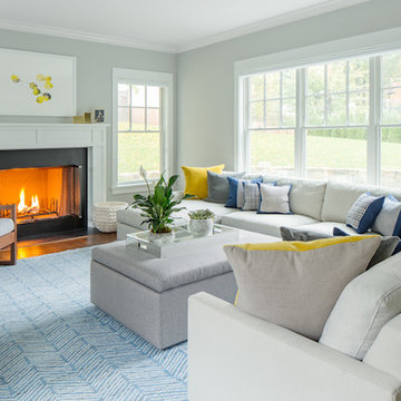 A textured rug incorporates existing colors in a bold, vivid way.