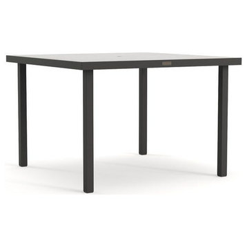 Jasper 44" Square Dining Table, Textured Pewter