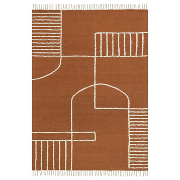 Prabal Gurung x RugsUSA SoHo Tasseled Wool Area Rug, Brown 9' x 12'